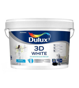 Краска водно-дисперсионная внутренняя  DULUX  белая матовая 3D White,  2,5 л