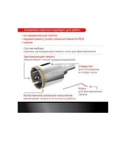 Коронка алмазная по керамике 35 мм VIRA 559504