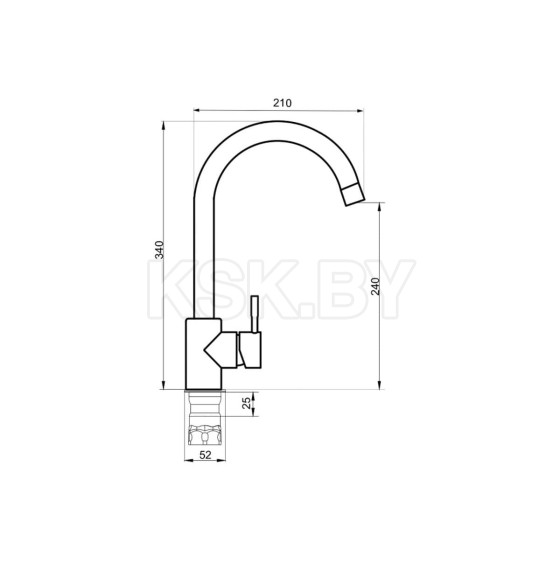 Смеситель для кухни РМС SUS124PVD-017F (SUS124PVD-017F) 