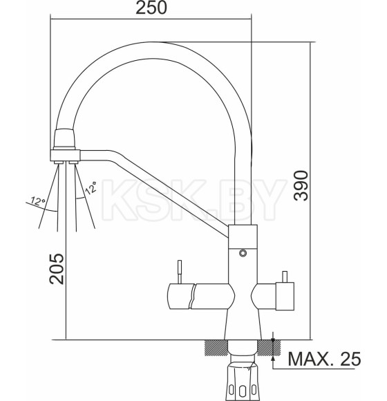 Смеситель для кухни РМС SUS127GY-016F-015  (SUS127GY-016F-015 ) 