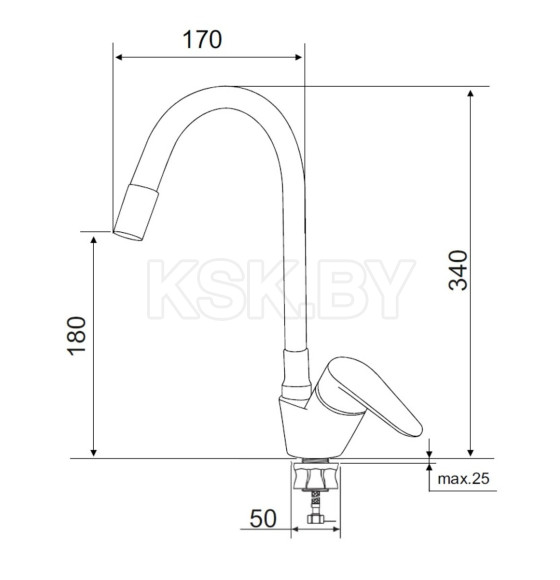 Смеситель для кухни РМС SUS126GY-016F (SUS126GY-016F) 