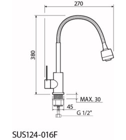 Смеситель для кухни РМС SUS124-016F 