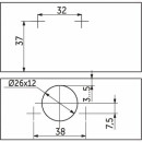 Петля мини,накладная 09 с креплением H=0 с еврошурупом  (36444) 