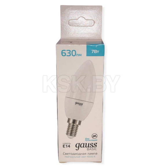 Лампа светодиод. Elementary Basic E14 7W 220в.4000K C37 Gauss (10301272) 