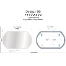 Зеркало с подсветкой Cersanit LED 090 desing  1180х700х40мм.Сорт  (LU-LOU80-Os) 