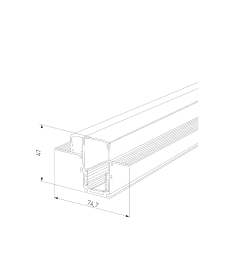 Шинопровод встраиваемый с местом под светодиодную ленту (чёрный) (2м) 85132 Slim Magnetic 