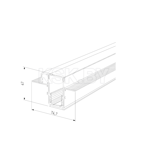 Шинопровод встраиваемый с местом под светодиодную ленту (чёрный) (2м) 85132 Slim Magnetic  (a063990) 