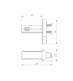 Соединитель для круглого шарнирного коннектора (чёрный) 85011 Slim Magnetic 