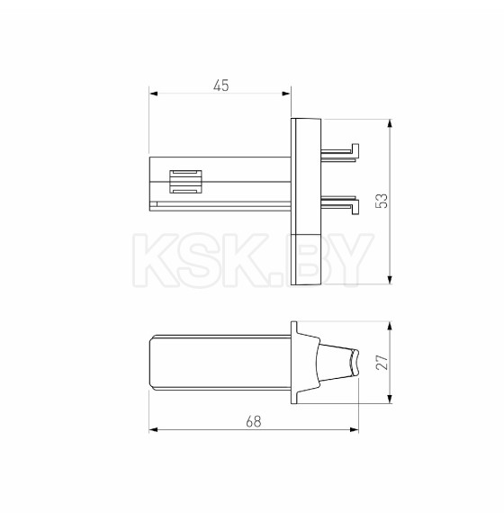 Соединитель для круглого шарнирного коннектора (чёрный) 85011 Slim Magnetic  (a063967) 