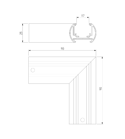 Коннектор угловой для шинопровода Round накладной (черный) 85135 Slim Magnetic 