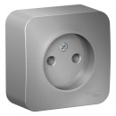 Розетка без з/к без шторок о/у (тонкая) 16А алюминий Schneider Electric Blanka (BLNRA000113) 