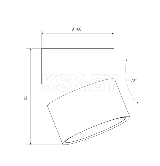 Накладной светодиодный светильник 15W 3000K черный матовый DLR031 (a063937) 