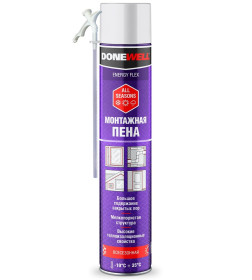 Пена  монтажная DONEWELL ENERGY FLEX 30 бытовая, всесезонная (выход до 30 л)