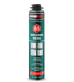 Пена PROF монтажная DONEWELL 65 профессиональная, всесезонная (выход до 65 л)