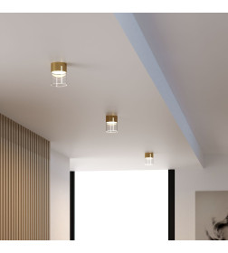Светильник потолочный светодиодный 10W 4000К латунь/прозрачный 25047/LED