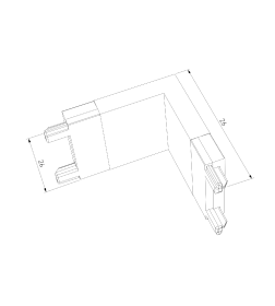 Коннектор угловой внутренний для накладного шинопровода (черный) 85002/00 Flat Magnetic