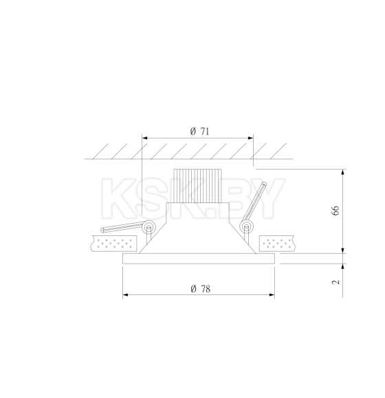 Встраиваемый светодиодный светильник 7W 3000K BK черный 15266/LED (a063926) 