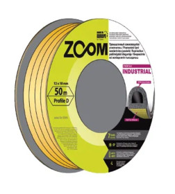 Уплотнитель гаражный черный "D" 12 х 10мм ZOOM INDUSTRIAL