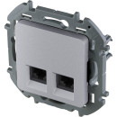 Розетка двойная 2*RJ45 алюминий INSPIRIA Legrand (673842) 