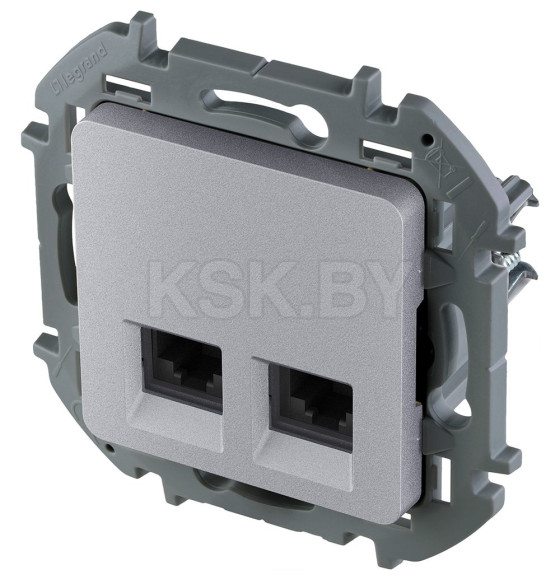 Розетка двойная 2*RJ45 алюминий INSPIRIA Legrand (673842) 