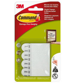 Застежки COMMAND для картин малые белый 4 пары