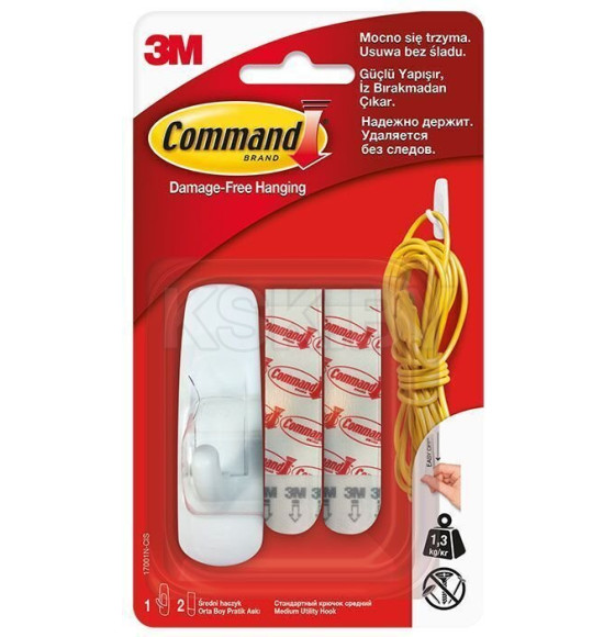 Крючок Command белый средний 17001N1шт/2 бел.пол. (17001N) 