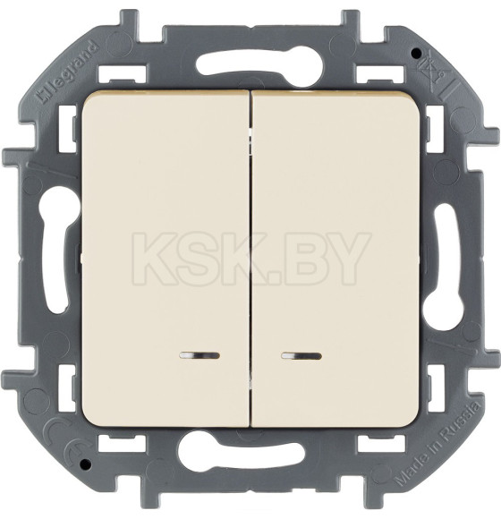 Выключатель двухклавишный с подсветкой/индикацией слоновая кость INSPIRIA Legrand (673631) 