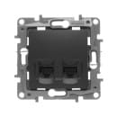 Розетка двойная 2*RJ45 антрацит Etika Legrand (672655) 