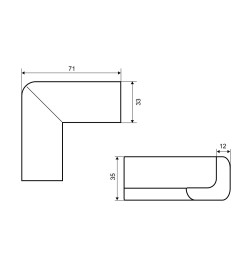 Уголок защитный большой (серый) Palladium BS 4625 