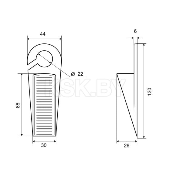 Фиксатор дверей напольный Palladium BS 4641