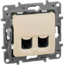 Розетка комп. 2хRJ-45 сл. кость Etika Legrand (672355) 