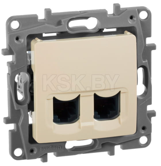 Розетка комп. 2хRJ-45 сл. кость Etika Legrand (672355) 