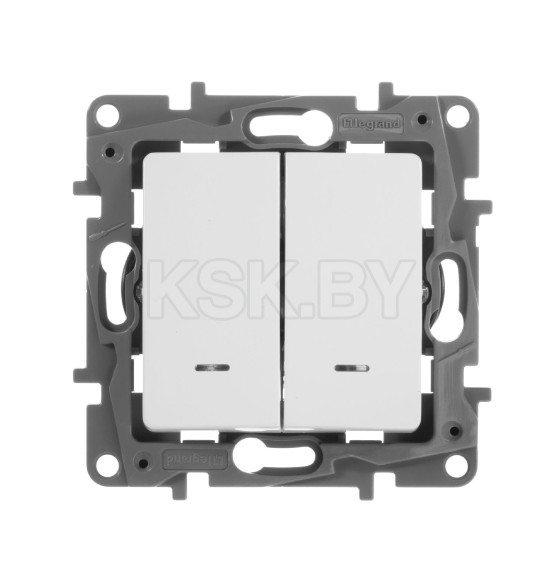 Переключатель 2-кл. с подсветкой белый Etika Legrand (672216) 
