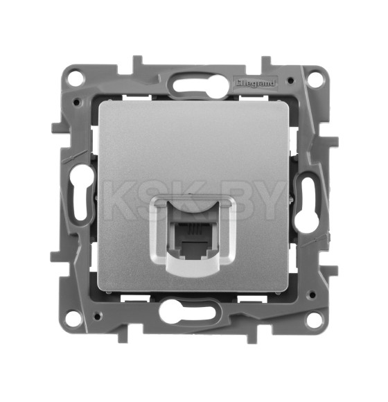Розетка телефонная RJ-11 алюминий Etika Legrand (672440) 