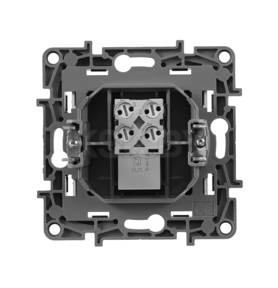 Розетка телефонная RJ-11 алюминий Etika Legrand (672440) 