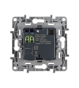 Розетка 2*USB Type A алюминий Etika