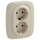 Розетка двойная с з/к, с/шт. сл. кость Allure Legrand (753826) 