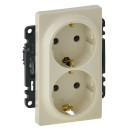 Розетка двойная с з/к сл. кость Life Legrand (753227) 