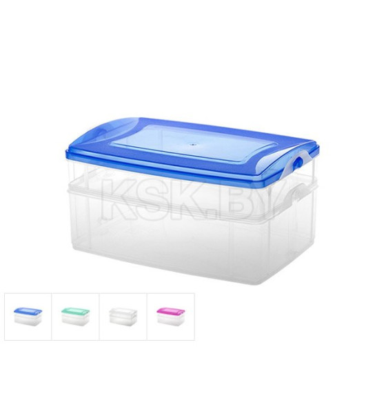 Контейнер пласт. прямоуг.1.2 + 2.2 л, с крышкой, Frigo, DRINA 10176 (10176)