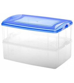 Контейнер пласт. прямоуг.2.2 + 2.2 л, с крышкой, Frigo, DRINA, 10175