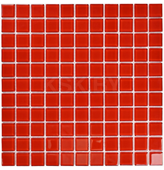 Мозаика Red glass 4*25*25 300*300