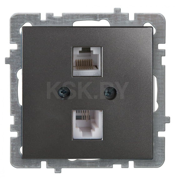 Розетка комб. RJ45+RJ11 антрацит Nilson Touran (24160448) 