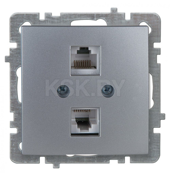 Розетка комб. RJ45+RJ45 серебро Nilson Touran (24130446) 