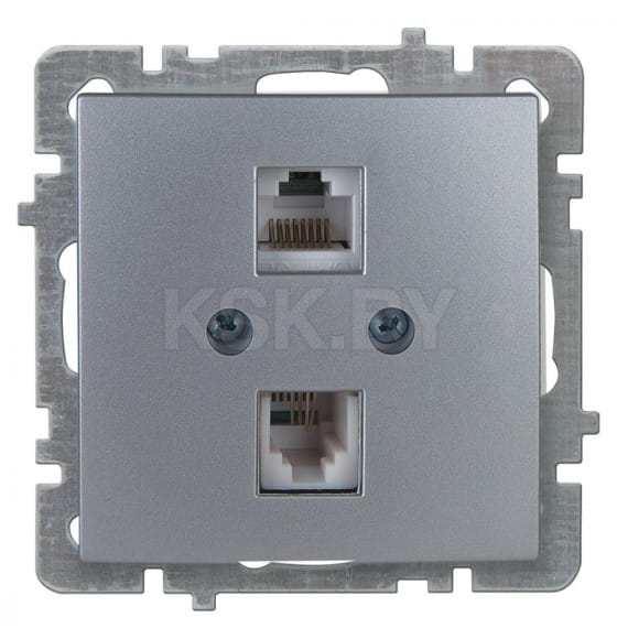 Розетка комб. RJ45+RJ11 серебро Nilson Touran (24130448) 