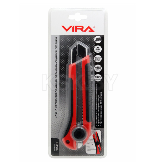 Нож 25 мм прорезиненный Twist lock VIRA 831401 (831401) 