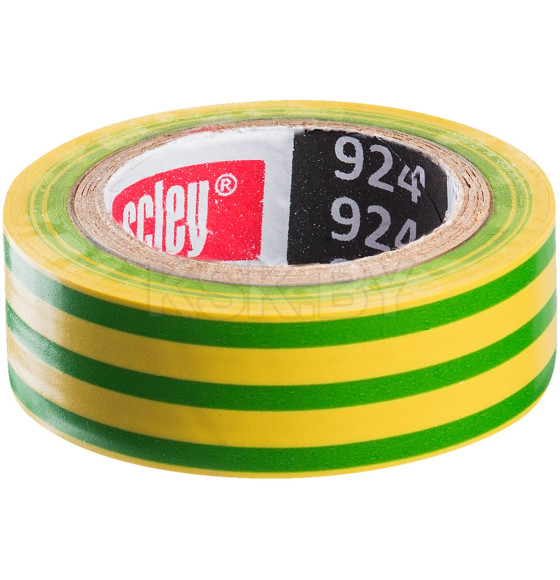 Лента изоляционная 19 мм х 10 м желто-зеленая SCLEY (0360-241019) 