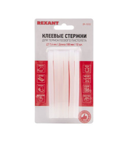 Стержни клеевые прозрачные 7х100 мм (упак. 12 шт.) REXANT 09-1010