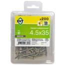 Саморез, желтый цинк 4,5х35 в пласт. контейнере (упак/200шт) (B007234) 
