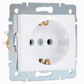 Розетка 1-я с з/к керамика белая Karina Lezard