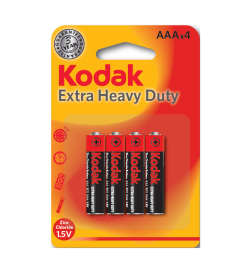 Батарейка AAA R03-4BL (4 шт) солевая EXTRA HEAVY DUTY KODAK